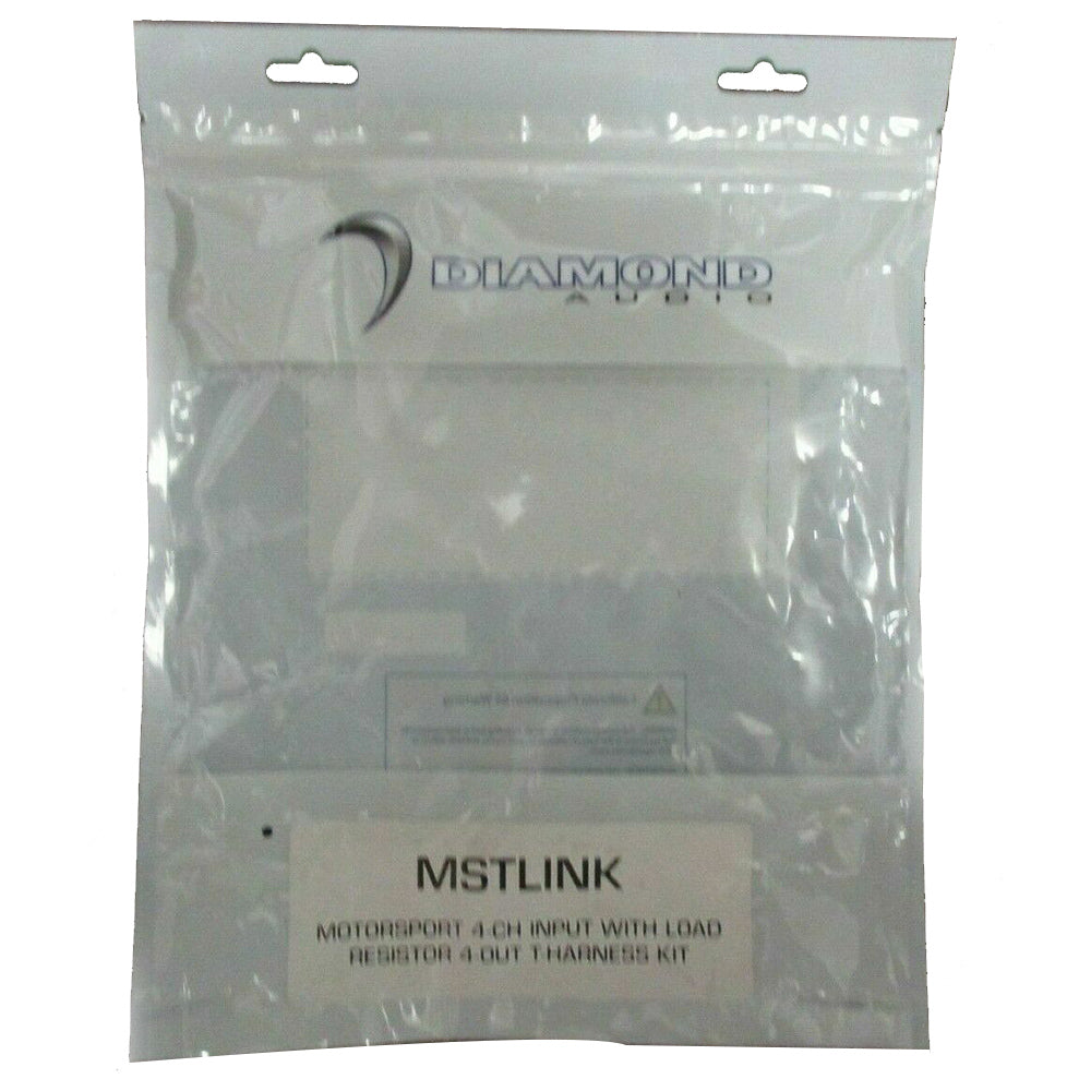 Diamond Audio MSTLINK 4 Channel Input with Load Resistor 4 Output T Harness Kit - Perfect for Car Audio System Upgrades & Amplifier Installations