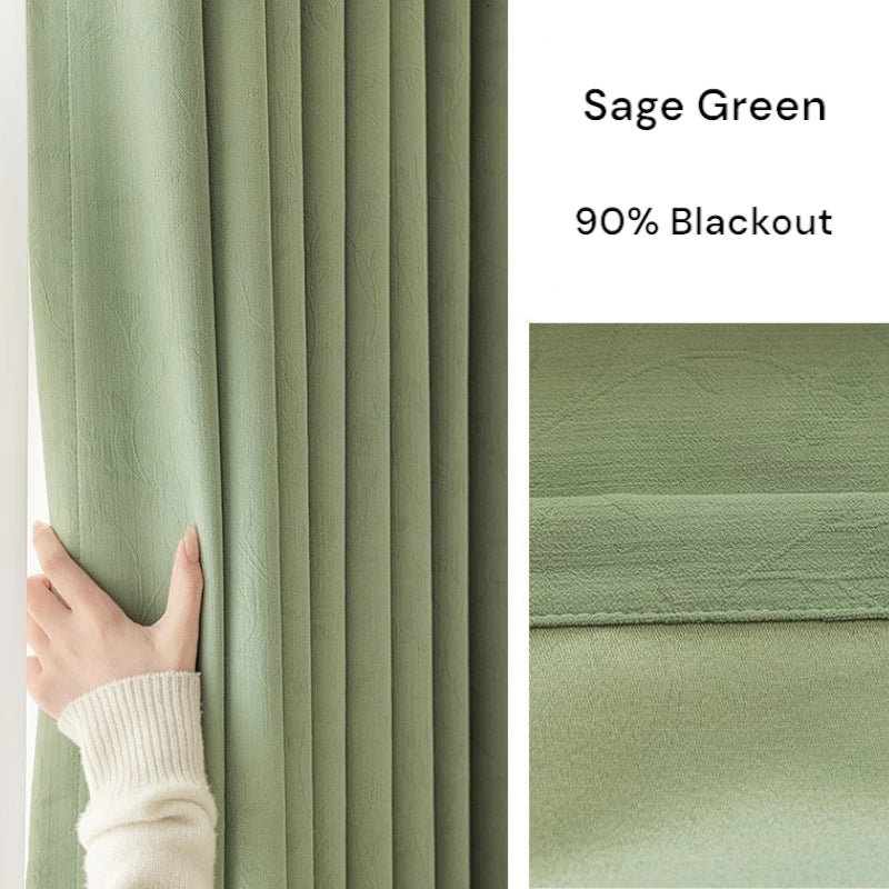 Holly Chenille Embossed Floral Blackout Curtains for Bedroom - Custom Size Thermal Insulated Window Drapes for Living Room & Nursery