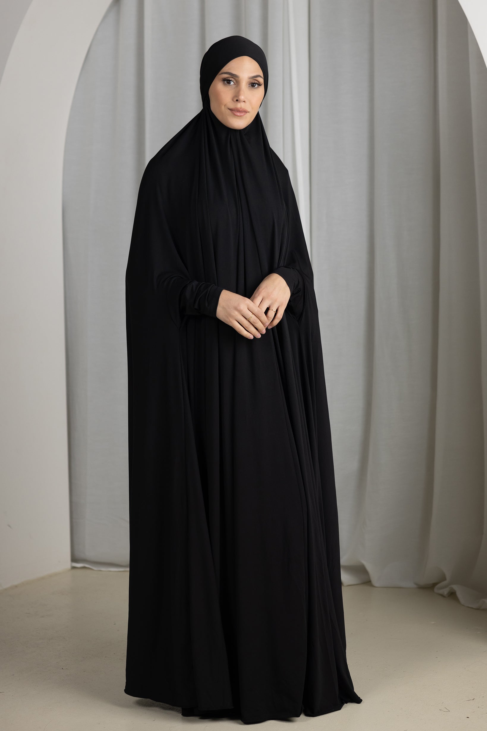 Elegant Tie Back Maxi Jilbab with Long Sleeves - Modest Muslim Prayer Dress for Women - Perfect for Prayer, Mosque, and Special Occasions