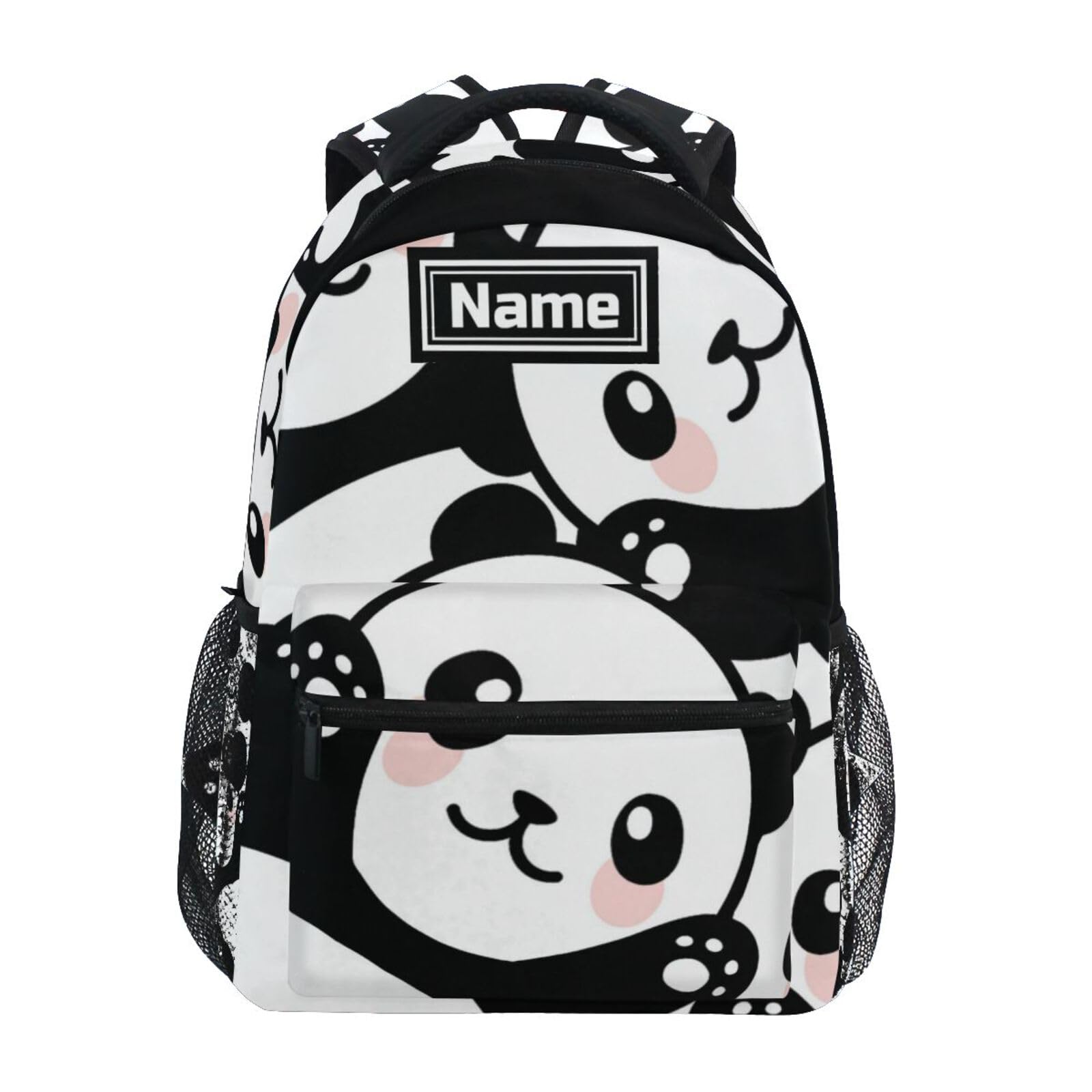 Personalized Panda Backpack with Custom Name Text - Stylish Laptop Bag for School, Work & Travel