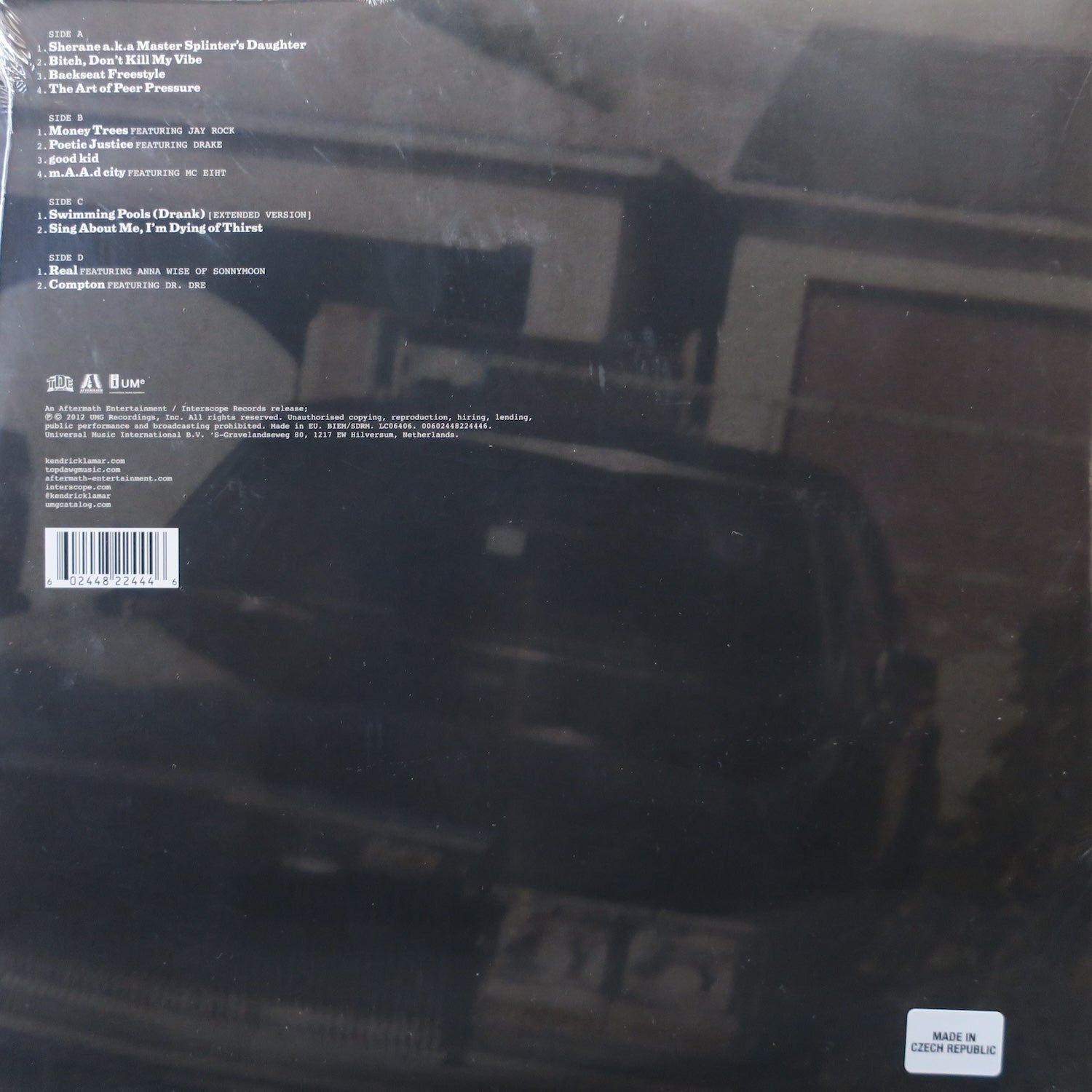 Kendrick Lamar 'good kid, m.A.A.d city' Black Ice Vinyl 2LP Record - Limited Edition Hip Hop Album for Music Collectors & Home Entertainment