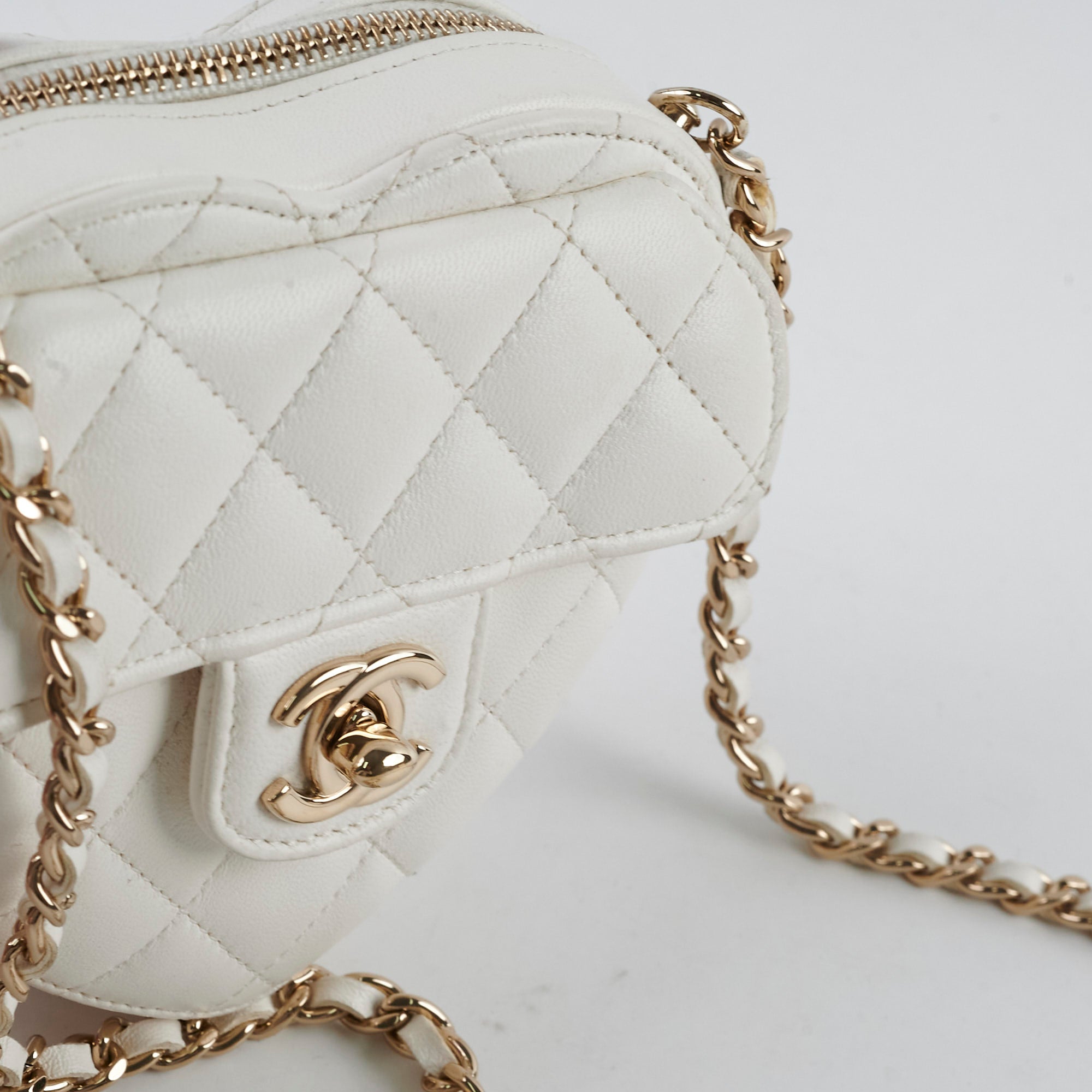 Chanel Mini Heart Bag White 32 Series - Luxury Crossbody Bag for Women | Perfect for Date Night, Parties & Special Occasions