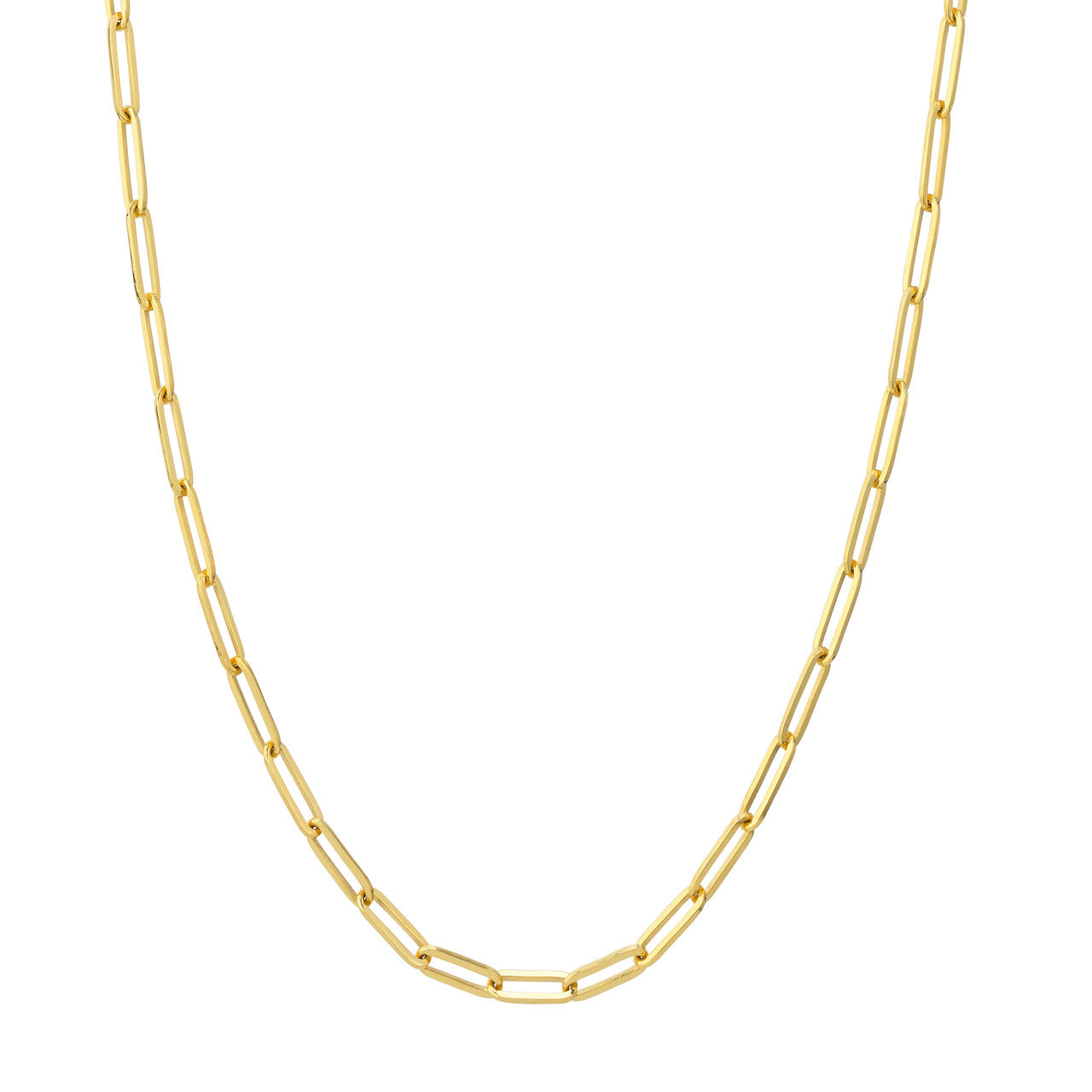 14K Yellow Gold 3.8mm Paperclip Chain Necklace for Women - Dainty Minimalist Layering Jewelry - Perfect for Everyday Wear, Gifts & Special Occasions
