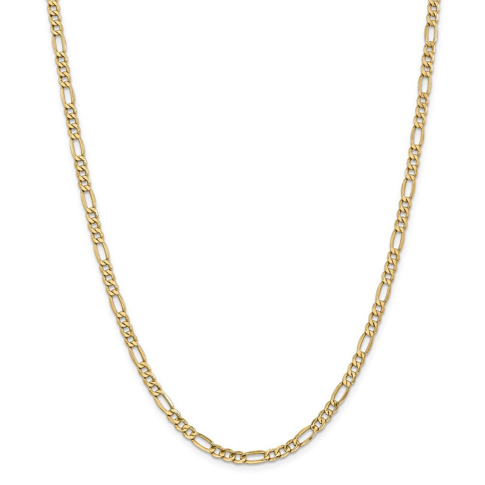 14K Gold Figaro Chain for Men - Solid 14K Yellow Gold Semi-Solid Figaro Link Necklace with Lobster Clasp, 18-30 Inch Adjustable Length - Perfect Birthday Gift, Anniversary Present & Everyday Jewelry for Him