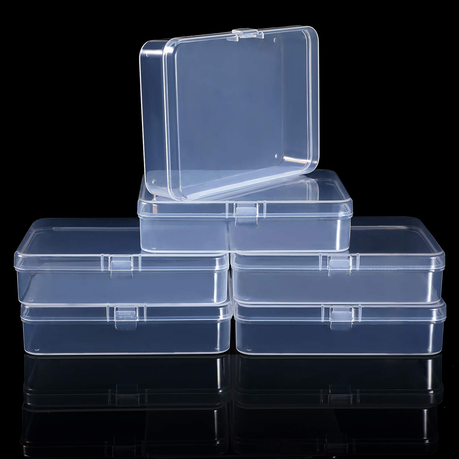 6-Piece Mini Clear Plastic Bead Storage Containers - Organize Small Items, Beads, Jewelry, Business Cards & Crafts (4.45