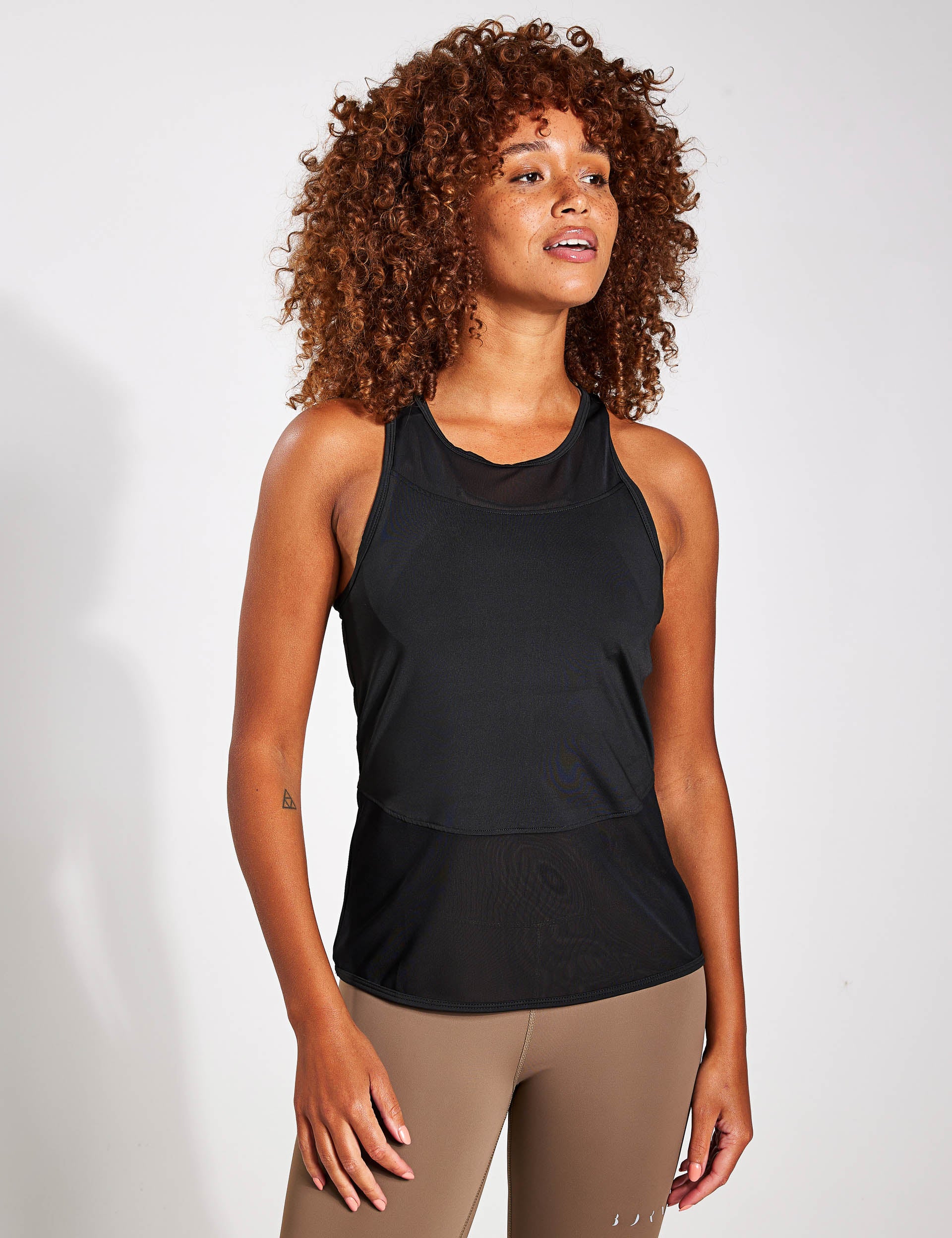 Kiava Mesh Tank Top for Women - Breathable Black Workout Shirt for Yoga, Running & Gym - Lightweight & Comfortable Fitness Apparel