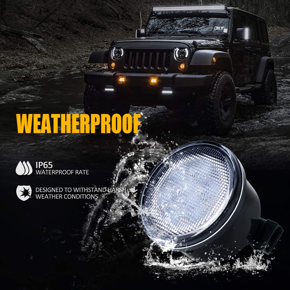 Xprite LED Turn Signal & Side Marker Lights Kit for 2007-2018 Jeep Wrangler JK & Unlimited - Clear Lens - Durable Off-Road Lighting for Enhanced Visibility & Safety
