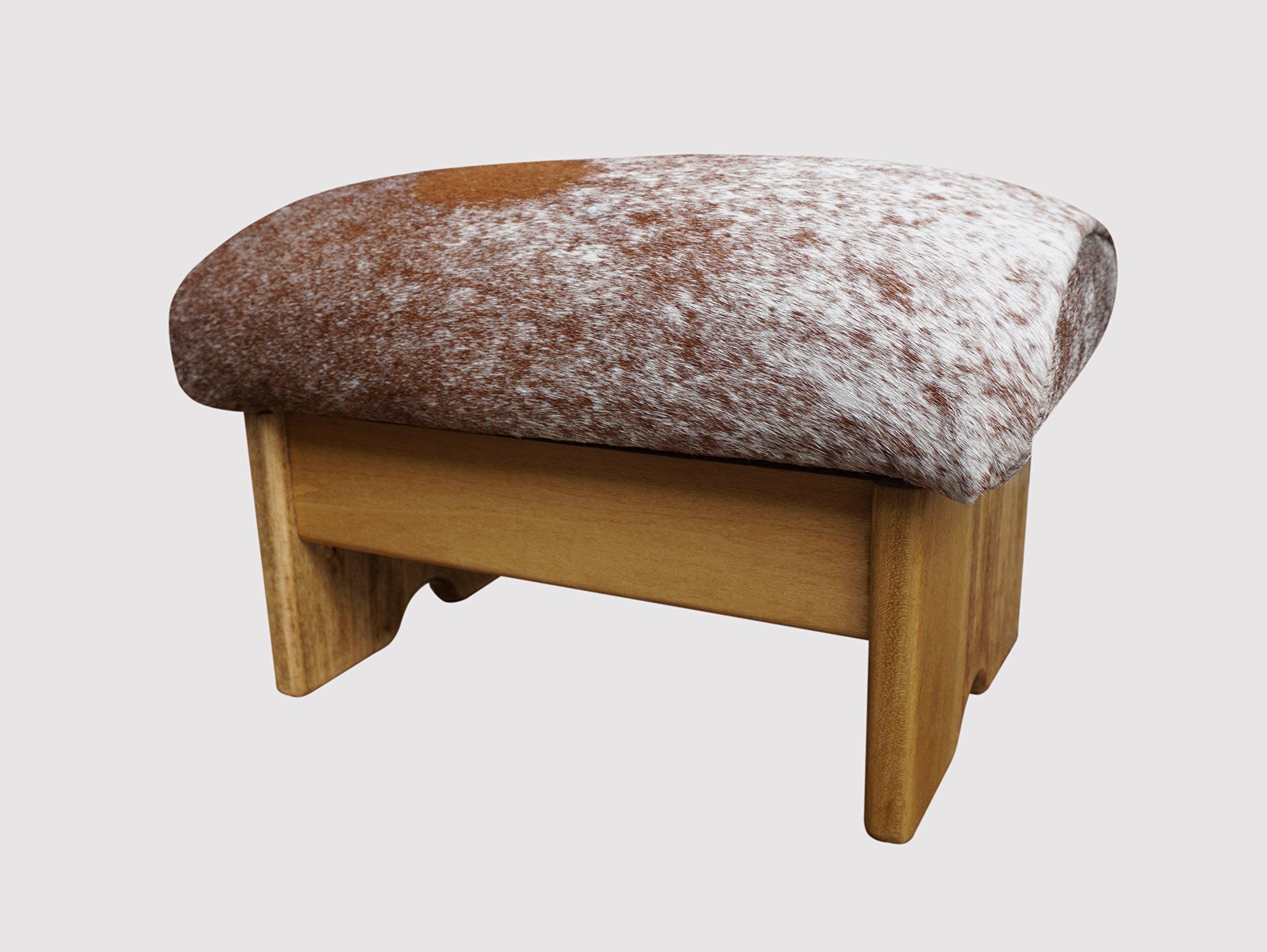 Premium Padded Foot Stool with Genuine Short Hair Cowhide - Handcrafted in USA - 9