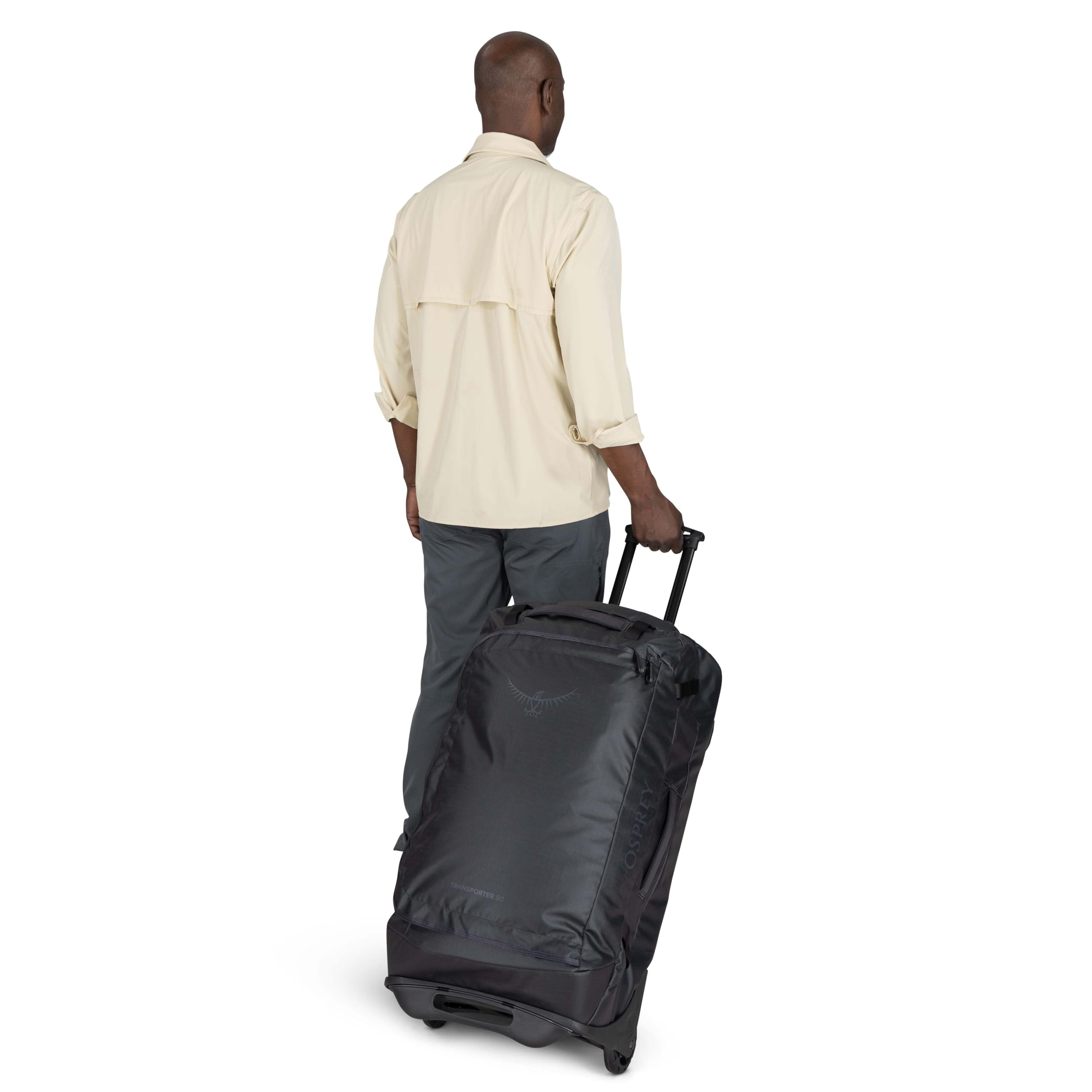 Osprey Transporter 90L Wheeled Travel Duffel Bag - Large Rolling Luggage for Air Travel, Camping & Adventure Trips - Durable Black Carry-On Duffel with Wheels