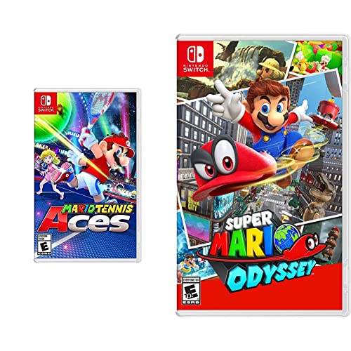 Mario Tennis Aces & Mario Odyssey Bundle for Nintendo Switch - Best Family Video Games for Kids & Adults - Perfect for Parties & Indoor Entertainment