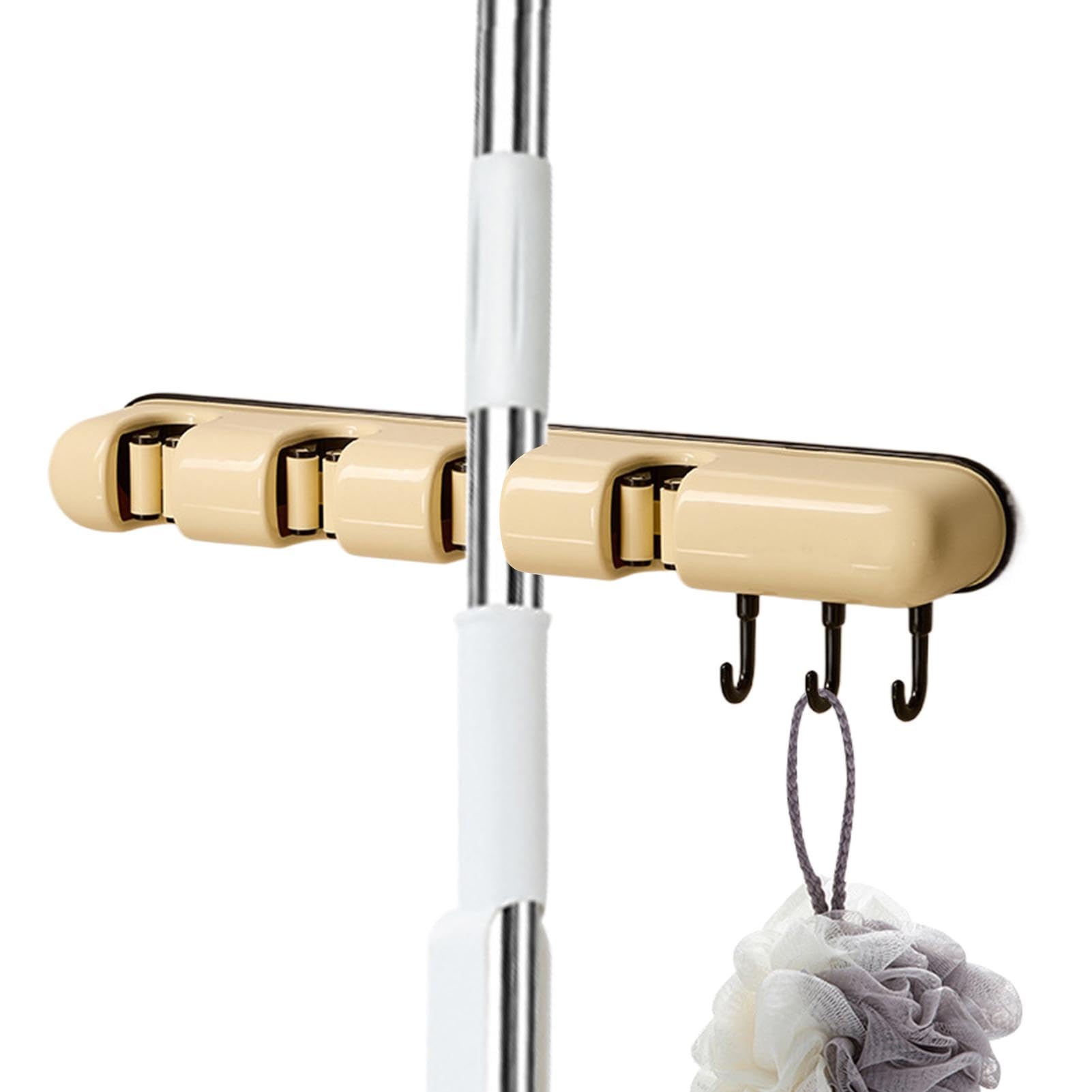 Shakven No Drill Mop Broom Holder - Wall Mount Garden Tool Organizer with Space Saving Design | Perfect for Garage, Closet & Utility Room Storage