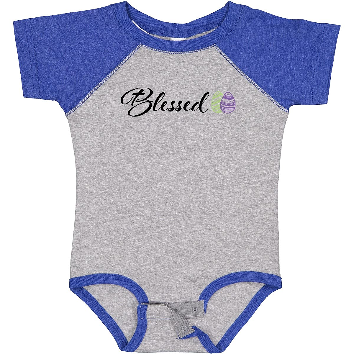 Easter Blessed with Green and Purple Eggs Baby Bodysuit - Cute Easter Outfit for Infants & Toddlers - Perfect for Easter Photos, Church, and Family Gatherings