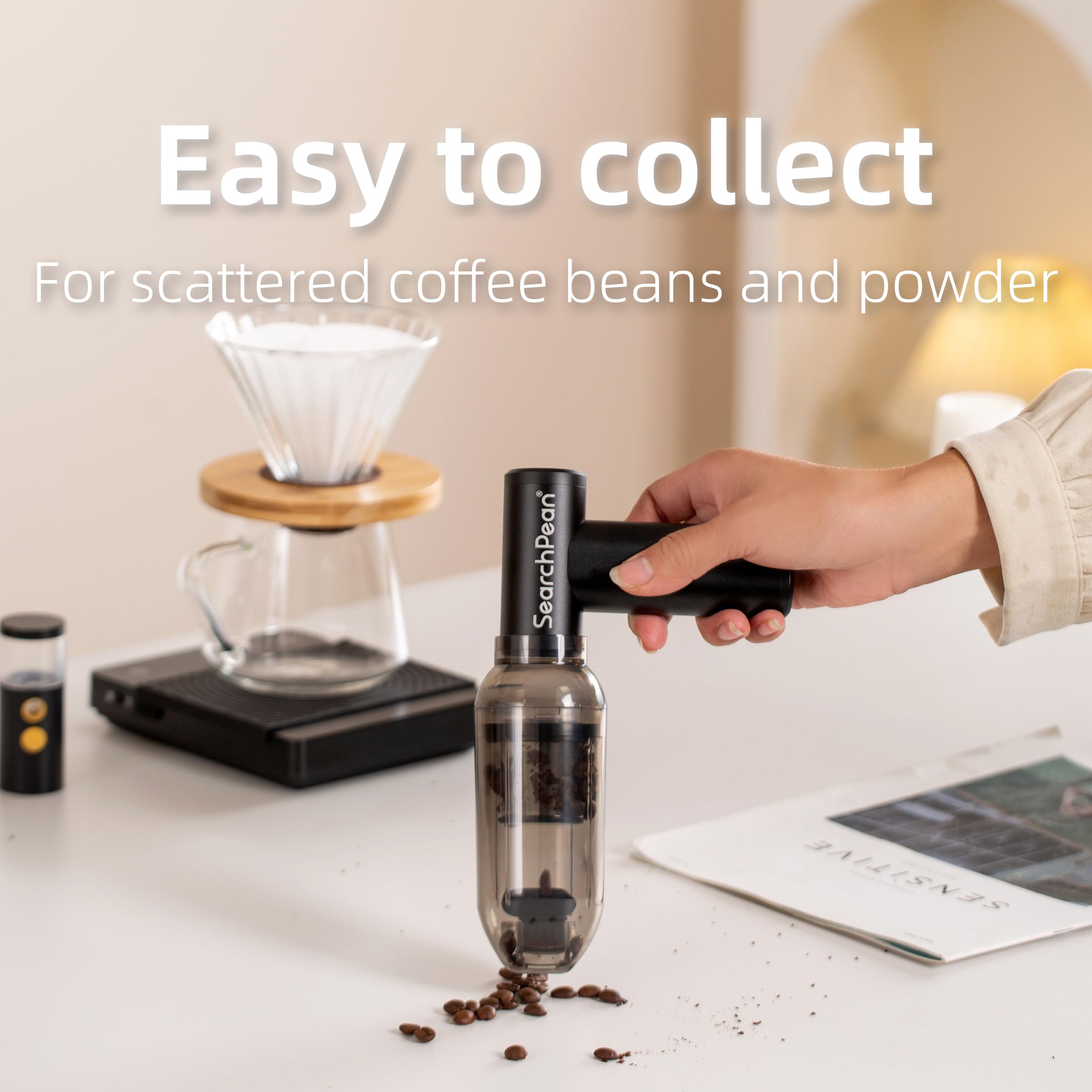 **150,000RPM Rechargeable Cordless Mini 4-in-1 Compressed Air Duster & Vacuum - Strong Suction for Home, Coffee Bar, Grinder, Keyboard, Computer, Car Cleaning | Perfect for Dusting Electronics, Small Appliances & Tight Spaces**