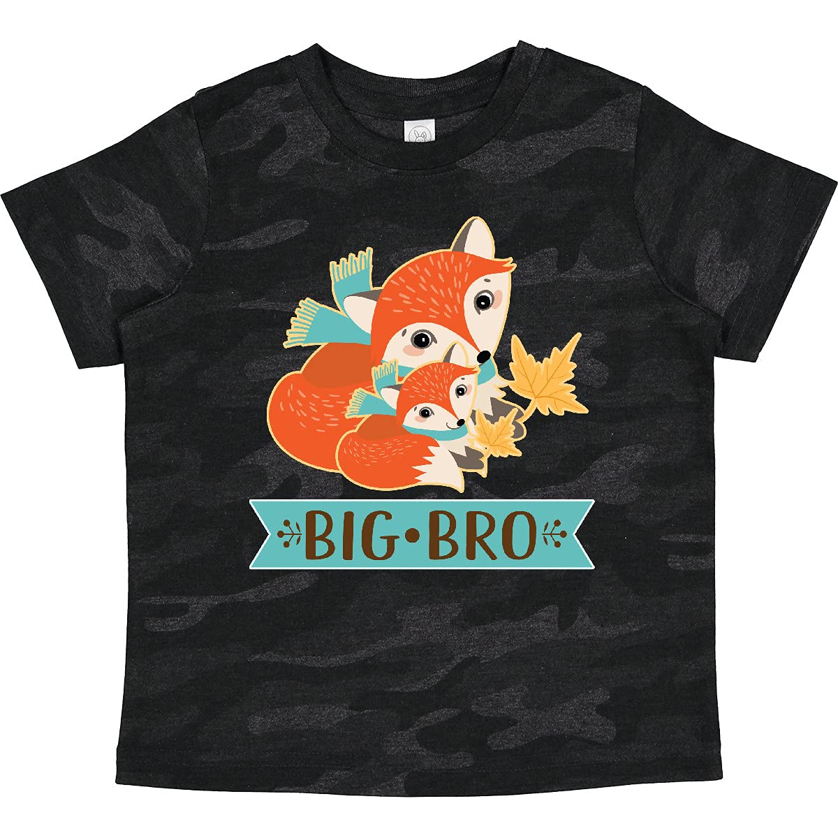 Inktastic Brother Big Bro Woodland Fox Toddler T-Shirt - Cute Fox Design for Toddlers - Perfect for Sibling Matching Outfits, Family Photos, and Playdates