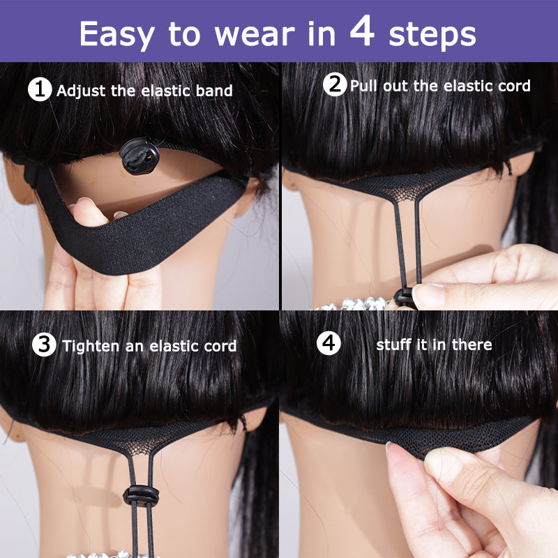Eullair Body Wave Glueless Wig with Baby Hair - 9x6 Pre Cut Side Part Drawstring Wig for Women - Perfect for Daily Wear, Cosplay & Special Occasions
