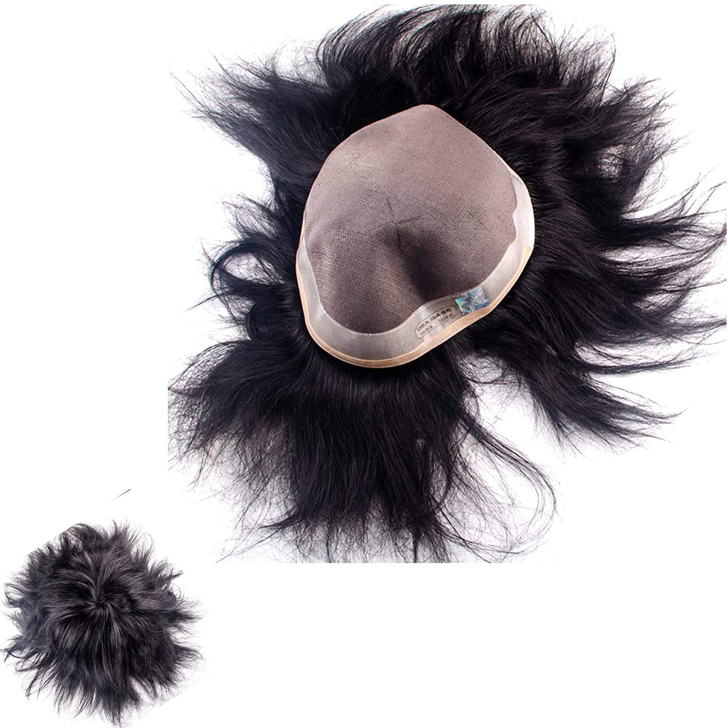 Premium Human Hair Toupee for Men & Boys - Full Head Hair Patch Wig (10x8, Black) - USA Base - Natural Look & Comfort - Perfect for Daily Wear, Special Occasions & Hair Loss Solutions