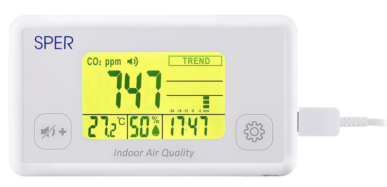 Indoor Air Quality Monitor with Color-Coded Display - Real-Time PM2.5, CO2, TVOC & Humidity Detection for Home, Office & Nursery - Smart Air Purifier Companion