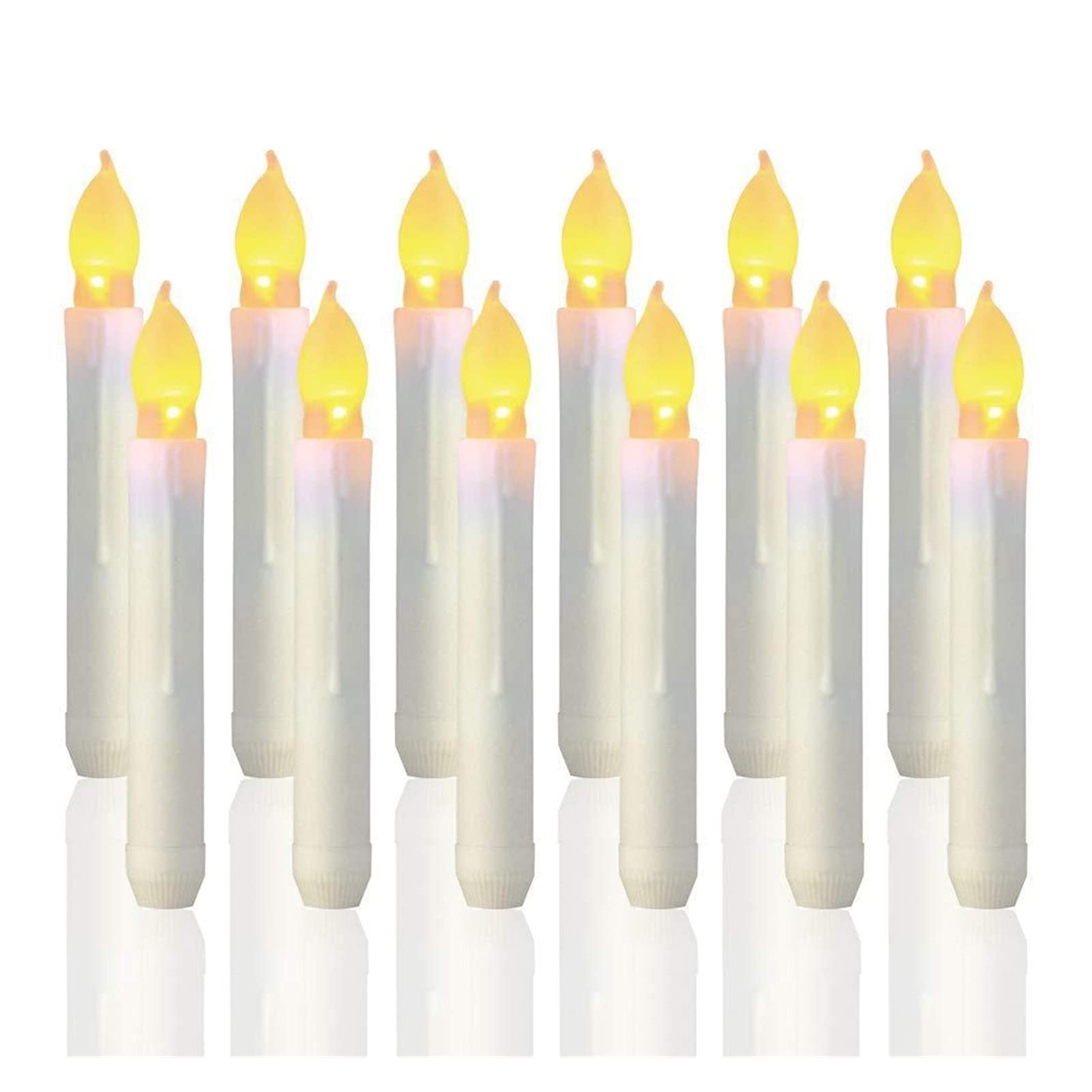 Battery Operated LED Candles - 12PCS Flameless for Halloween & Christmas Decor