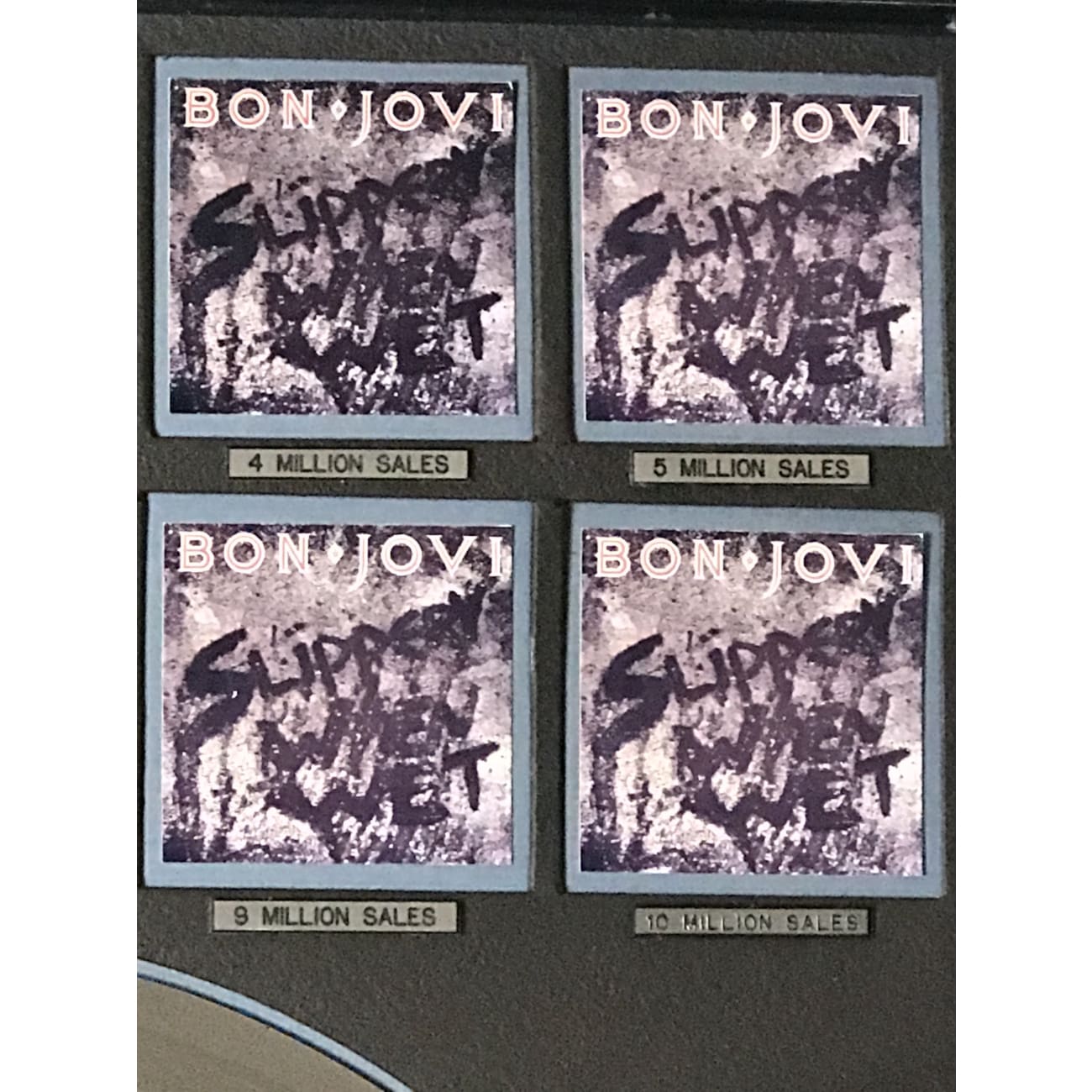 Bon Jovi Slippery When Wet 13x Multi Platinum Album Award - Perfect for Music Collectors & Rock Memorabilia Displays