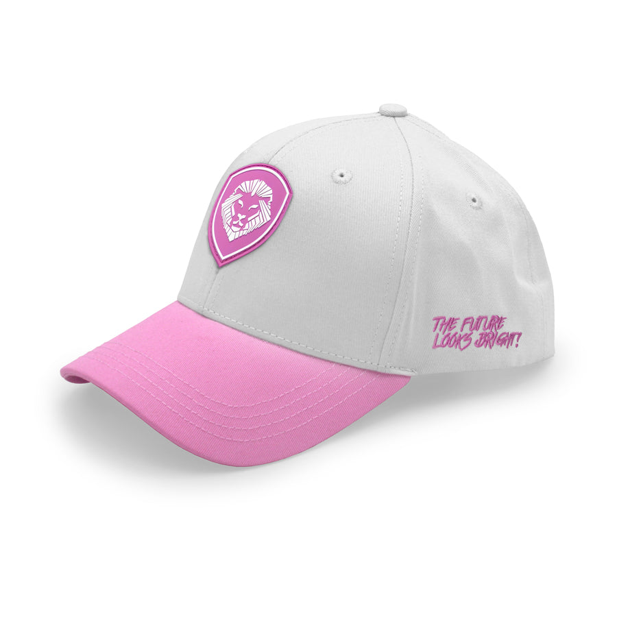 Women's VT Shield Logo Snapback Hat - Bright Pink & White Adjustable Baseball Cap for Casual Wear, Sports & Outdoor Activities