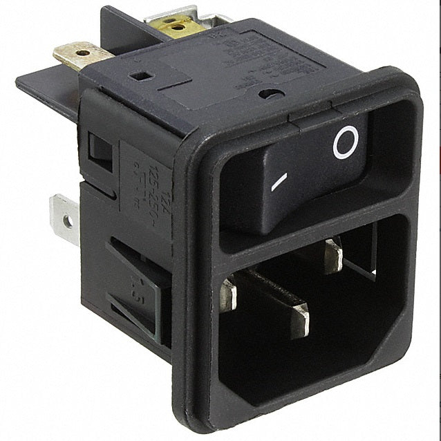 IEC 320 C14 Panel Mount Power Entry Connector Receptacle - Male Blades, Snap-In Module for Electronics & Appliances | Perfect for Servers, Power Supplies & Industrial Equipment