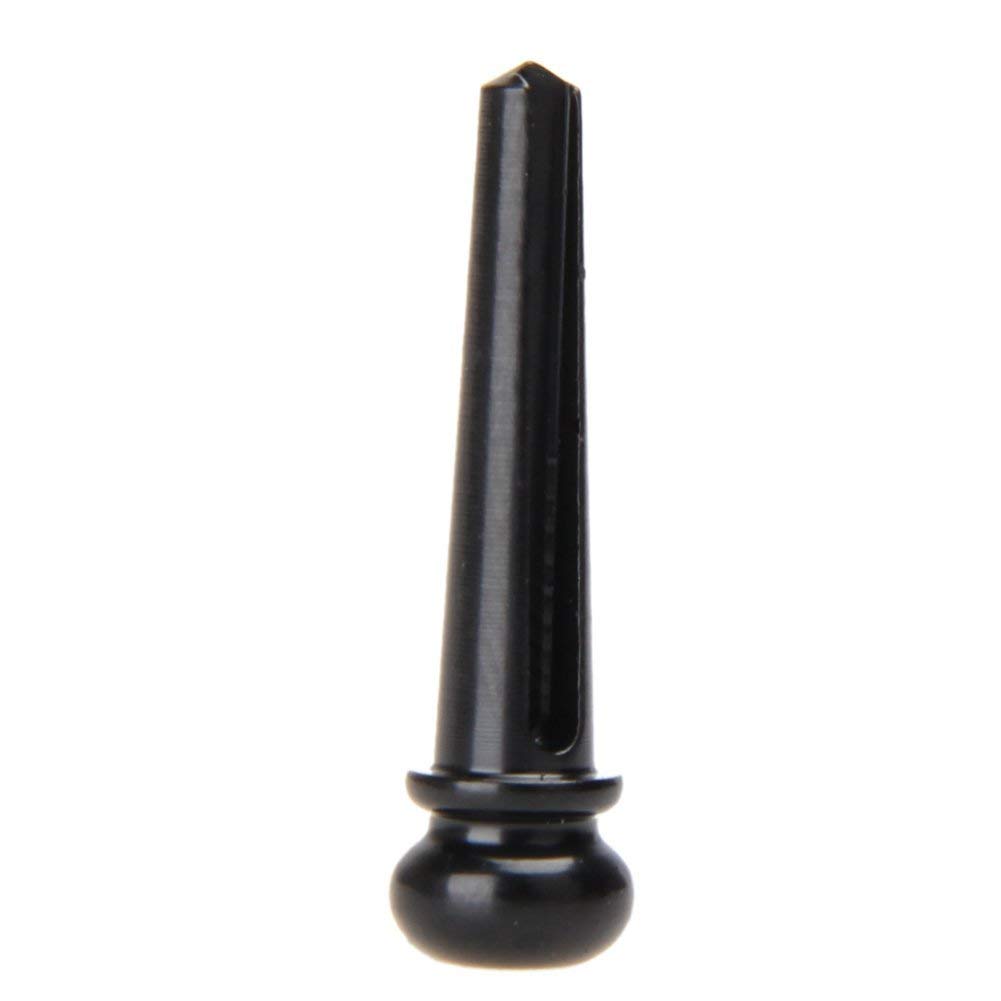 6-Piece Brass Guitar Bridge Pins - Acoustic Guitar String Pegs & Fixed Cones - Replacement Parts for Folk/Acoustic Guitar (Black) - Perfect for String Changes & Guitar Maintenance