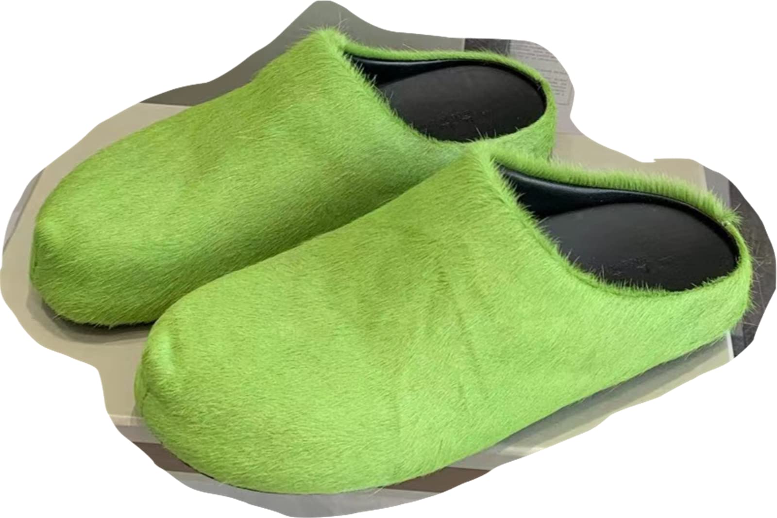 Premium Real Goat Fur Slippers - Soft Short Hair Indoor/Outdoor Slides with Closed Toe | Cozy Winter House Shoes for Women & Men | Perfect Christmas Gift, Lounge & Home Comfort Wear