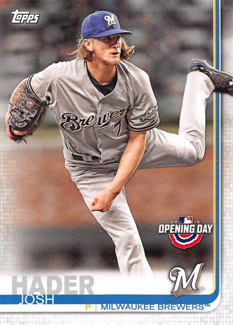 2019 Topps Opening Day #115 Josh Hader Milwaukee Brewers Baseball Card - Collectible Sports Memorabilia for Fans & Trading Card Enthusiasts - Perfect for Display, Trading, and Investment