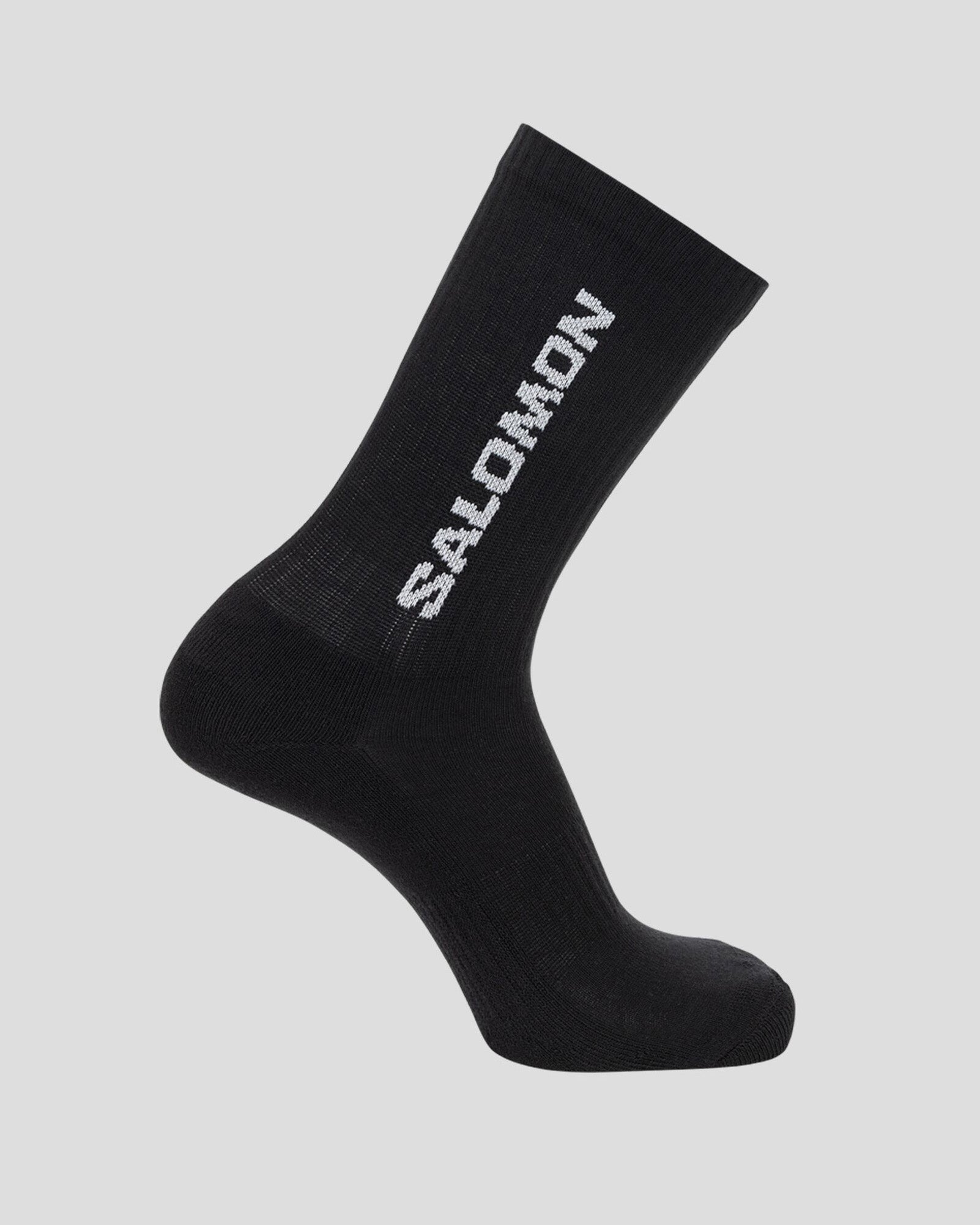 Salomon Everyday Crew Socks 3-Pack - Moisture-Wicking Athletic Socks for Men & Women - Black (3 Pairs) - Perfect for Running, Hiking & Daily Wear