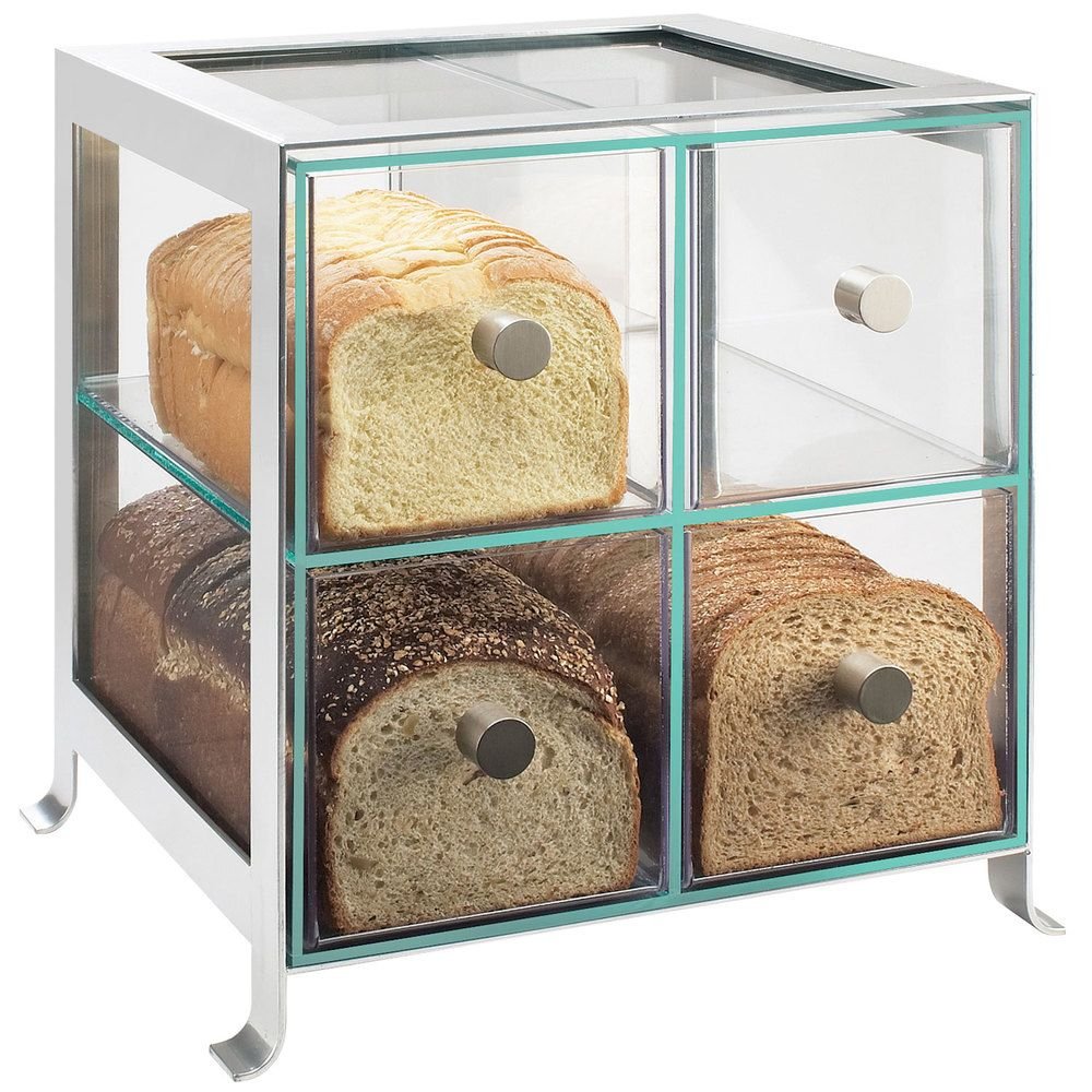 Soho 4-Drawer Bread Storage Cabinet in Silver - Perfect for Kitchen, Bakery, and Restaurant Organization