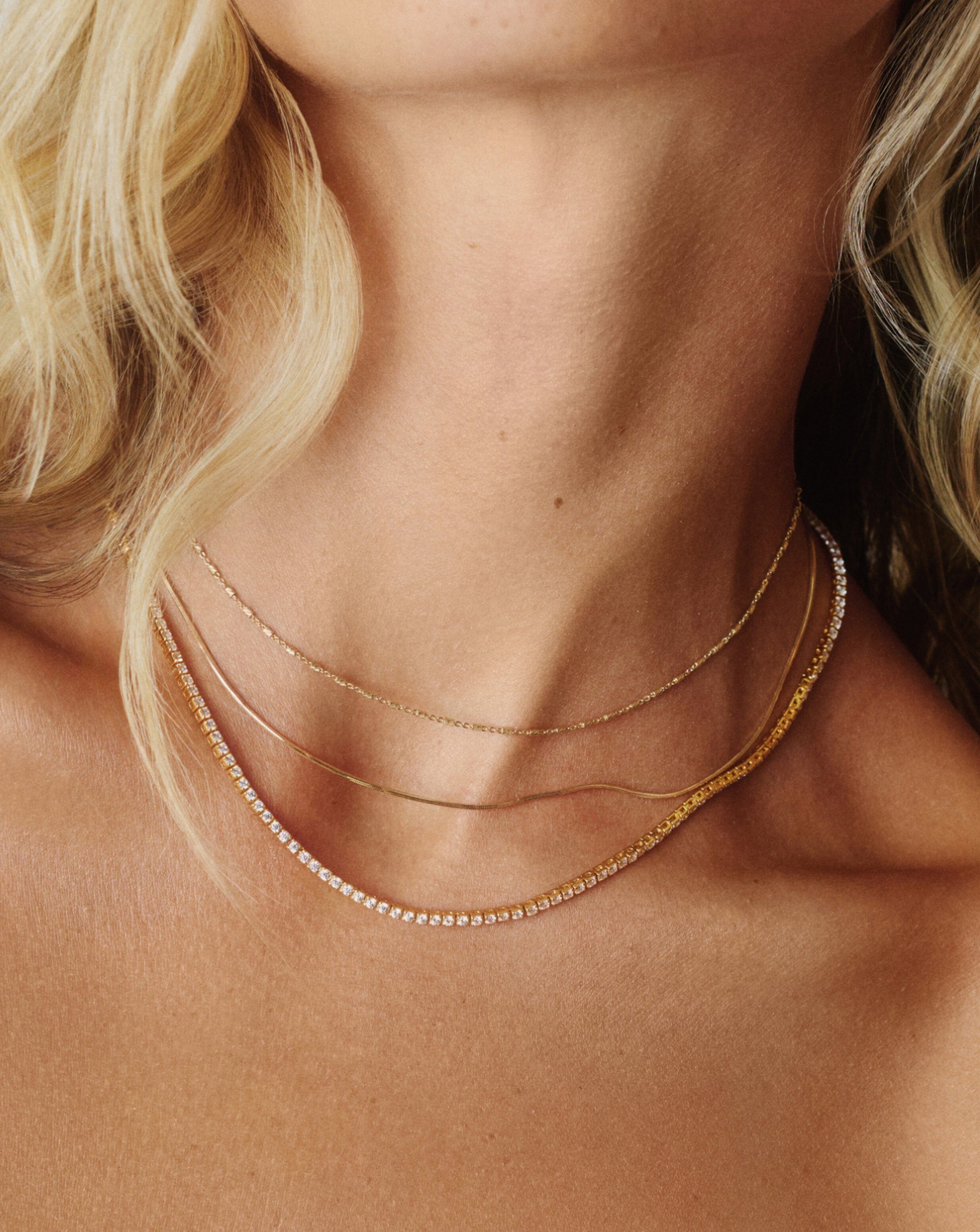Elegant Square Snake Chain Necklace for Women - Dainty Gold Plated Layering Necklace Jewelry Gift for Her - Perfect for Everyday Wear, Date Nights & Special Occasions
