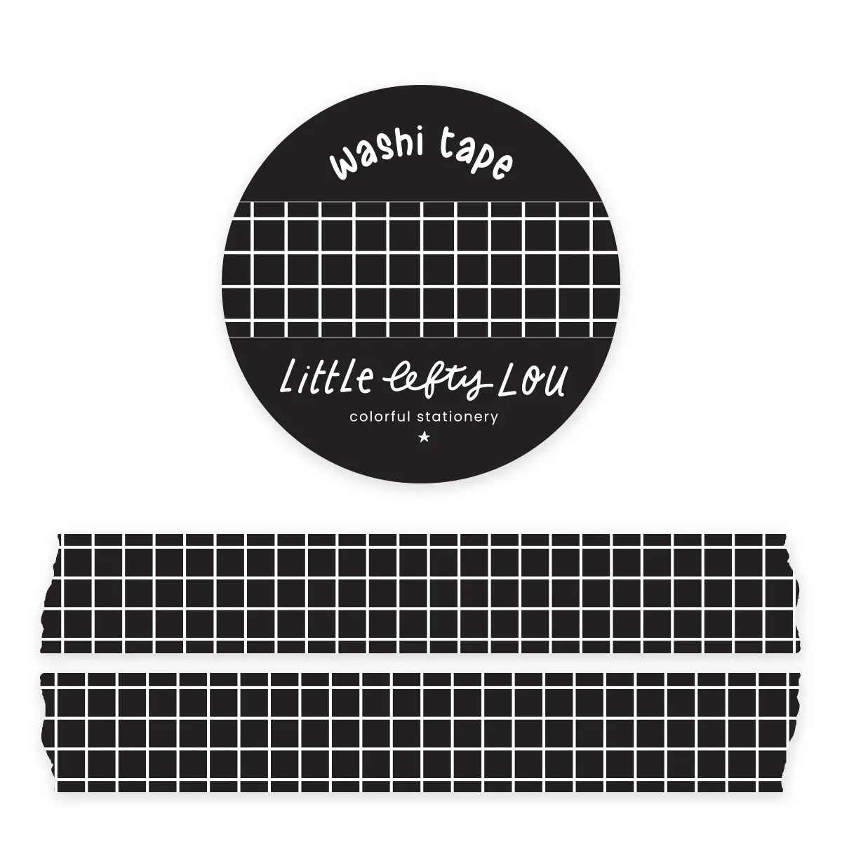 Black Grid Washi Tape - Decorative Japanese Paper Tape for Scrapbooking, Journaling, DIY Crafts & Home Decor - Perfect for Bullet Journals, Gift Wrapping & Planner Stickers