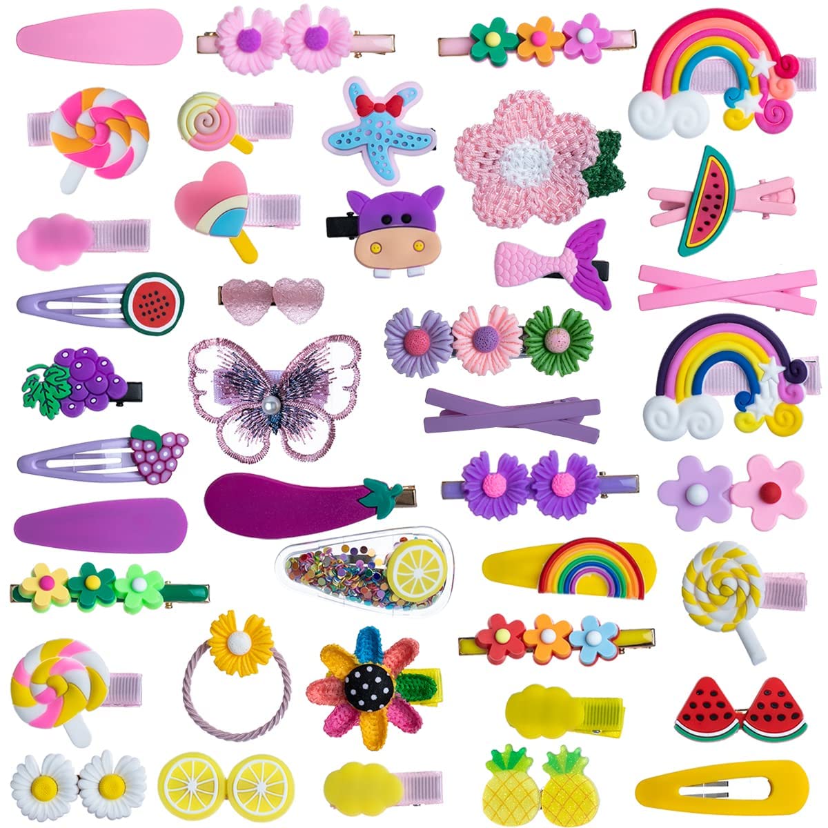 **Livecool 24PCS Cute Cartoon Animal Fruit Flower Hair Clips for Girls - Baby Hair Barrettes & Hair Accessories - Perfect for Holidays, Birthdays, School, Parties & Daily Wear**