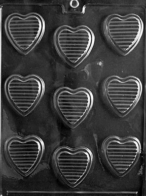 Hearts with Ridges Chocolate Candy Mold for Valentine's Day - Perfect for DIY Homemade Chocolates, Baking, and Holiday Treats