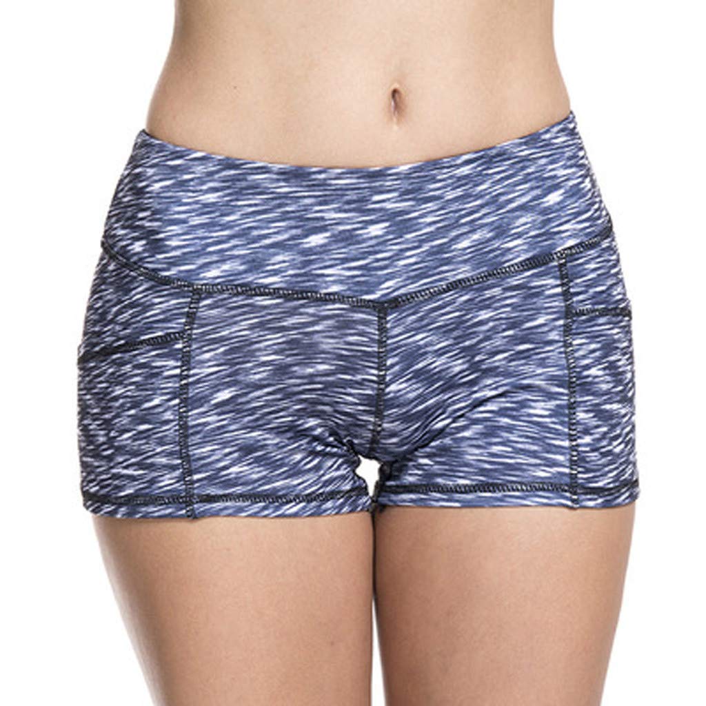 Women's High Waist Running Shorts - Tummy Control Yoga & Workout Shorts for Fitness
