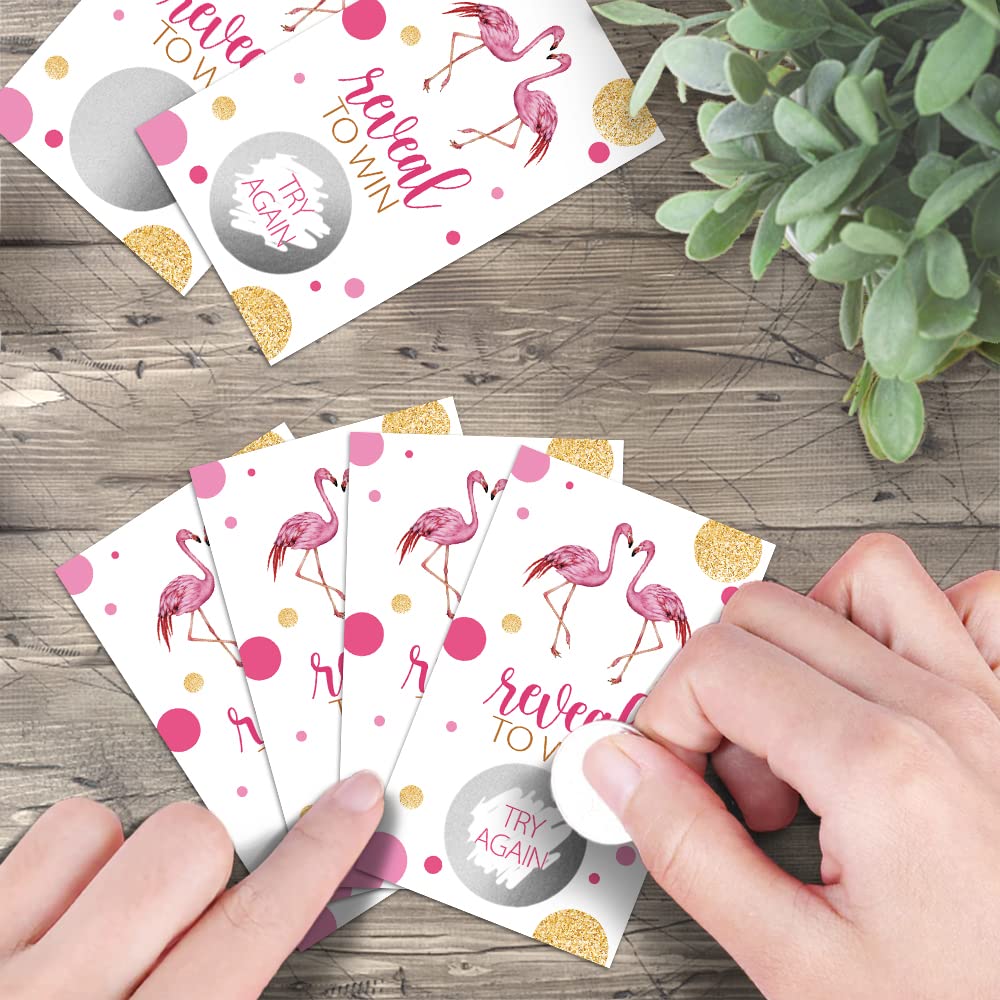 50 Pack Flamingo Bridal Shower Scratch Off Game Cards - Fun Wedding Party Games for Bridal Showers, Country Weddings & Baby Showers - Perfect for Bachelorette Parties & Bridal Lottery Tickets