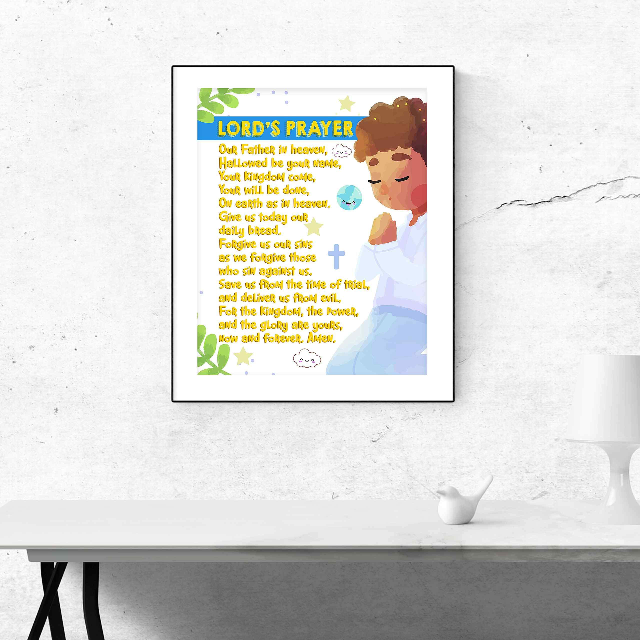 Kids Bible Wall Art - The Lord's Prayer Print 11x14