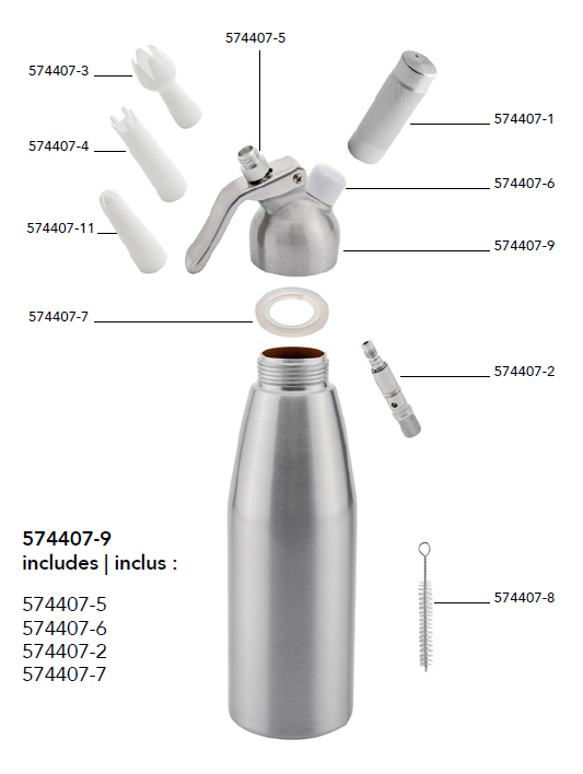 Premium Browne Mosa Whipped Cream Dispenser - Stainless Steel Whipper for Perfect Desserts, Coffee & Cocktails | Ideal for Home Baking, Cafes & Parties
