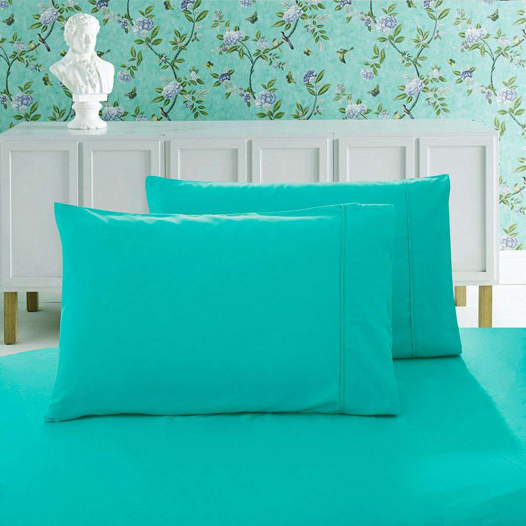 Premium 1000TC Ultra Soft King Size Pillowcases (2 Pack) - Teal Blue - Luxury Bedding for Hotels, Home & Guest Rooms