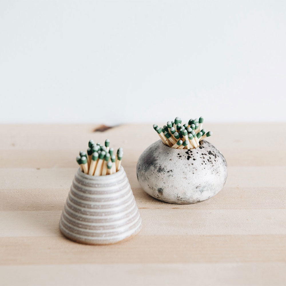 Premium Ceramic Match Striker Cone - Rustic Fireplace Accessory for Lighting Matches & Candles | Perfect for Fireplaces, Camping & Emergency Kits