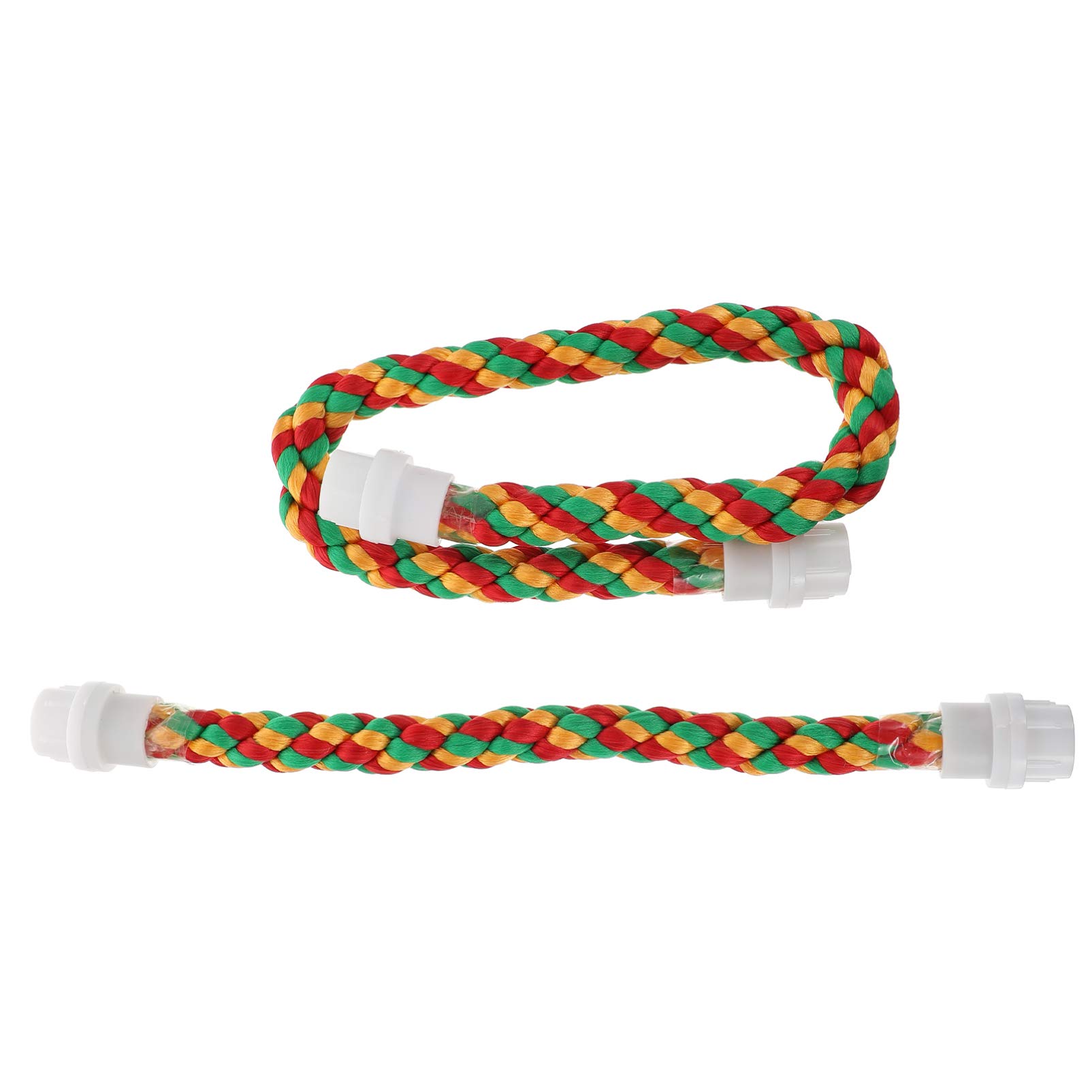 iplusmile Natural Cotton Parrot Chewing Toy - 2pcs Bird Rope Perch & Swing for Cage (30cm + 55cm) - Safe Teething Toys for Parrots, Cockatiels, Lovebirds - Perfect for Climbing, Chewing & Playtime Activities