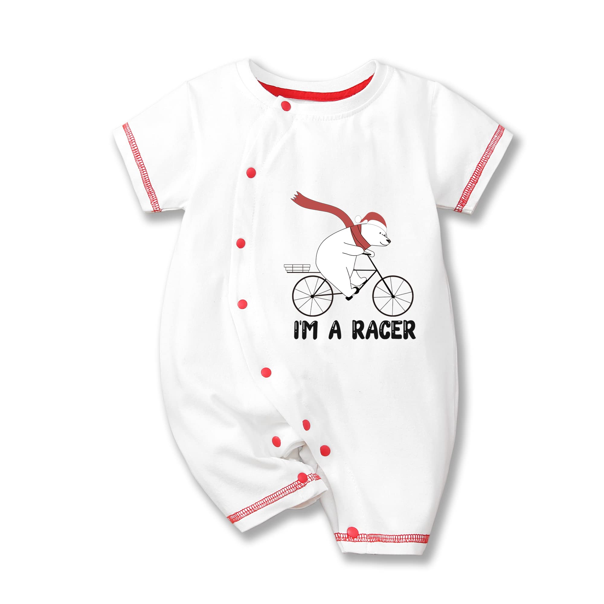 Newborn Cotton Short Sleeve Baby Bodysuit - Funny 'I Am Rider' Cute Bear Design - Unisex Infant Outfits for Boys & Girls 0-24 Months | Perfect for Playtime, Photo Shoots & Everyday Wear