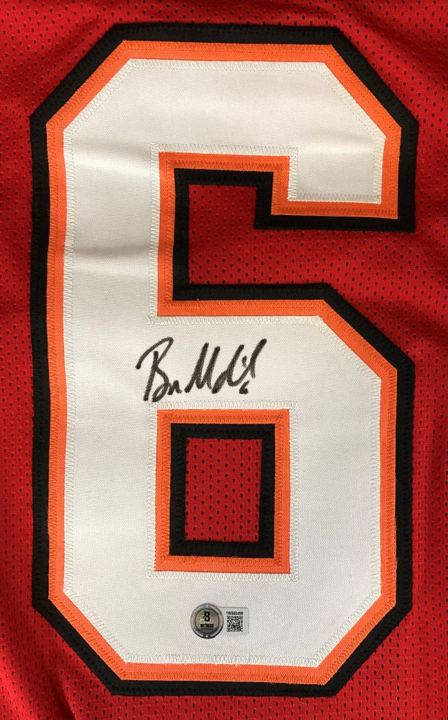 Baker Mayfield Tampa Bay Buccaneers Signed Red Authentic NFL Football Jersey - Collectible Memorabilia for Fans & Sports Enthusiasts - Perfect for Display, Gifting, and Game Day Celebrations