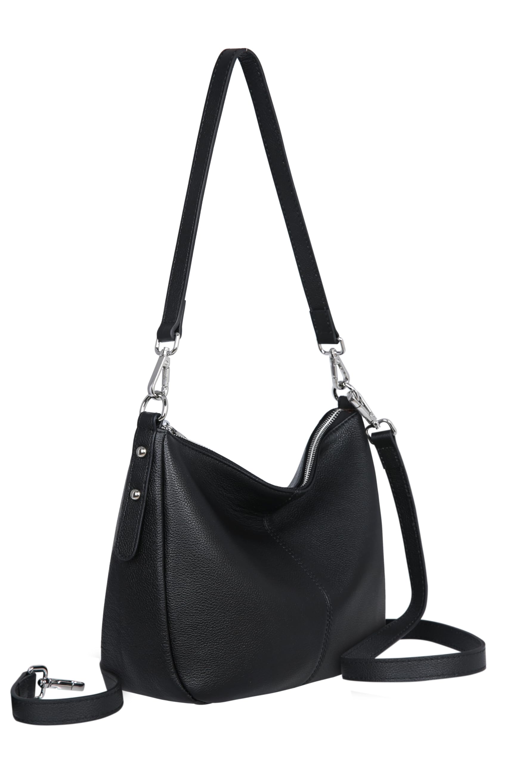 HESHE Women's Genuine Leather Shoulder Bag - Crossbody Purse Hobo Handbag with Adjustable Strap, Medium Size Sling Bag for Everyday Use | Perfect for Work, Travel & Casual Outings