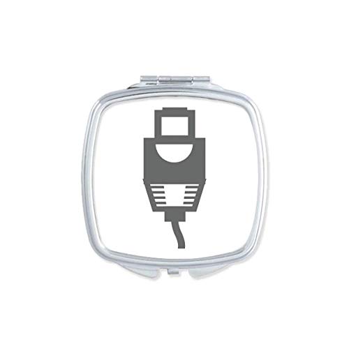 DIYthinker Black Charging Cable Plug Cable Pattern Mirror - Portable Compact Pocket Makeup Mirror with Double Sided Glass - Perfect for Travel, Home, Office & On-the-Go Touch Ups