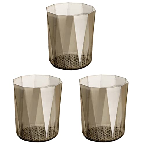 ARTIBETTER 3-Pack Clear Plastic Trash Cans for Car & Desktop - Thickened Mini Waste Baskets, Storage Bin for Office, Home, Vehicle - Perfect for Snack Wrappers, Tissues & Small Trash Disposal
