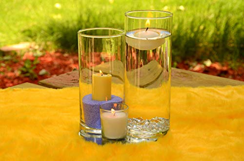 Set of 3 Elegant Glass Vases - Perfect for Wedding Centerpieces, Rustic & Tropical Wedding Decor, Nautical Theme Events, Beach Weddings, Reception Table Decorations - Unique Home Decor for Living Room, Dining Table, and Special Occasions