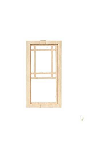 Square Center Prairie Window - Miniature Doll House Accessory for DIY Crafts, Home Decor, and Collectibles | Perfect for Dollhouse, Model Train, and Fairy Garden Scenes