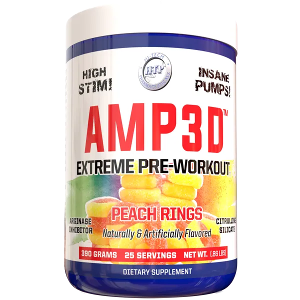 Hi-Tech Pharmaceuticals AMP3D - Premium Pre-Workout Supplement for Energy & Muscle Growth | Ideal for Gym, Bodybuilding & Fitness Training