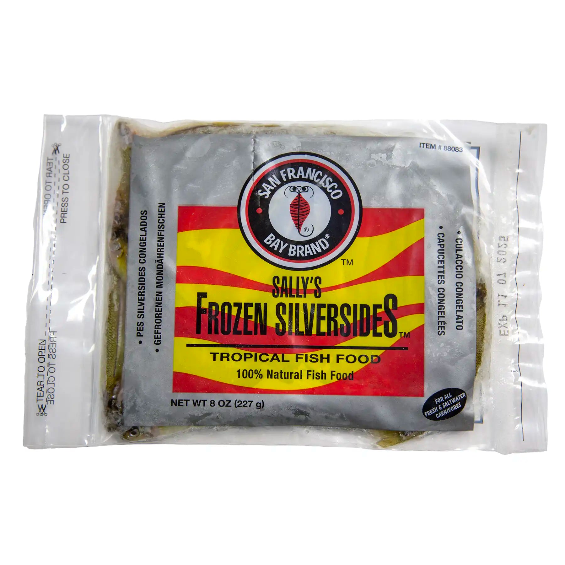 San Francisco Bay Brand Premium Frozen Silversides - 8oz Pack | High-Quality Frozen Fish Food for Saltwater & Freshwater Aquariums | Ideal for Feeding Marine Fish, Turtles, and Reptiles
